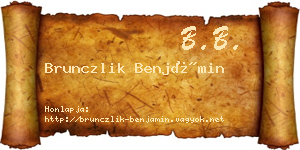 Brunczlik Benjámin névjegykártya