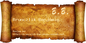 Brunczlik Benjámin névjegykártya
