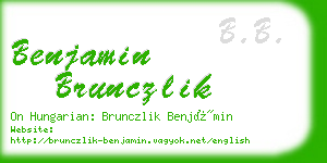 benjamin brunczlik business card